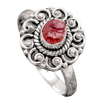 Natural Pink Tourmaline Rough Ring size-9 R-1563 SDR246199