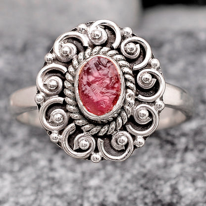 Natural Pink Tourmaline Rough Ring size-7.5 R-1563 SDR246200