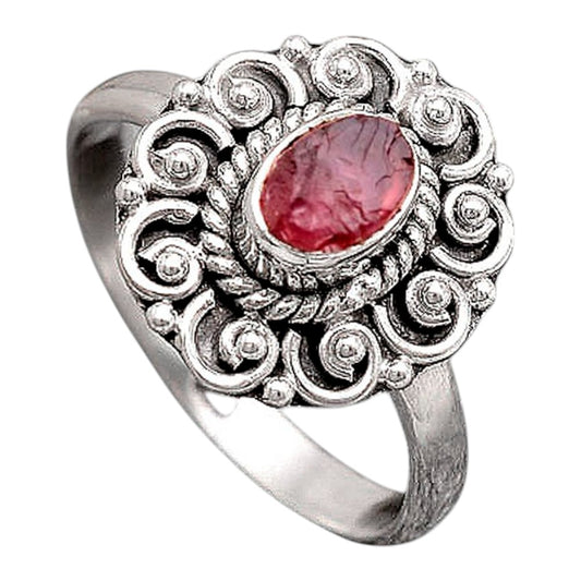 Natural Pink Tourmaline Rough Ring size-7.5 R-1563 SDR246200