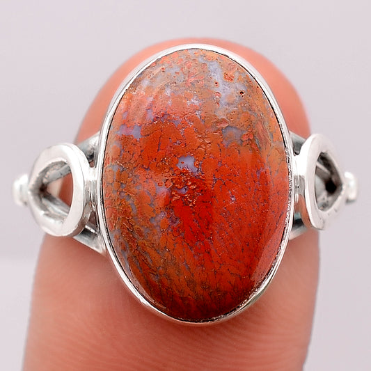 Natural Red Moss Agate Ring size-8 R-1224 SDR246207