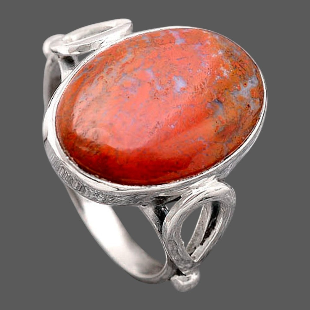 Natural Red Moss Agate Ring size-8 R-1224 SDR246207