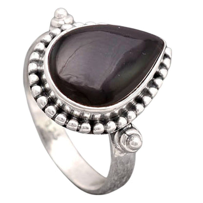 Natural Tektite Cab - Greek Ring size-8.5 R-1071 SDR246209