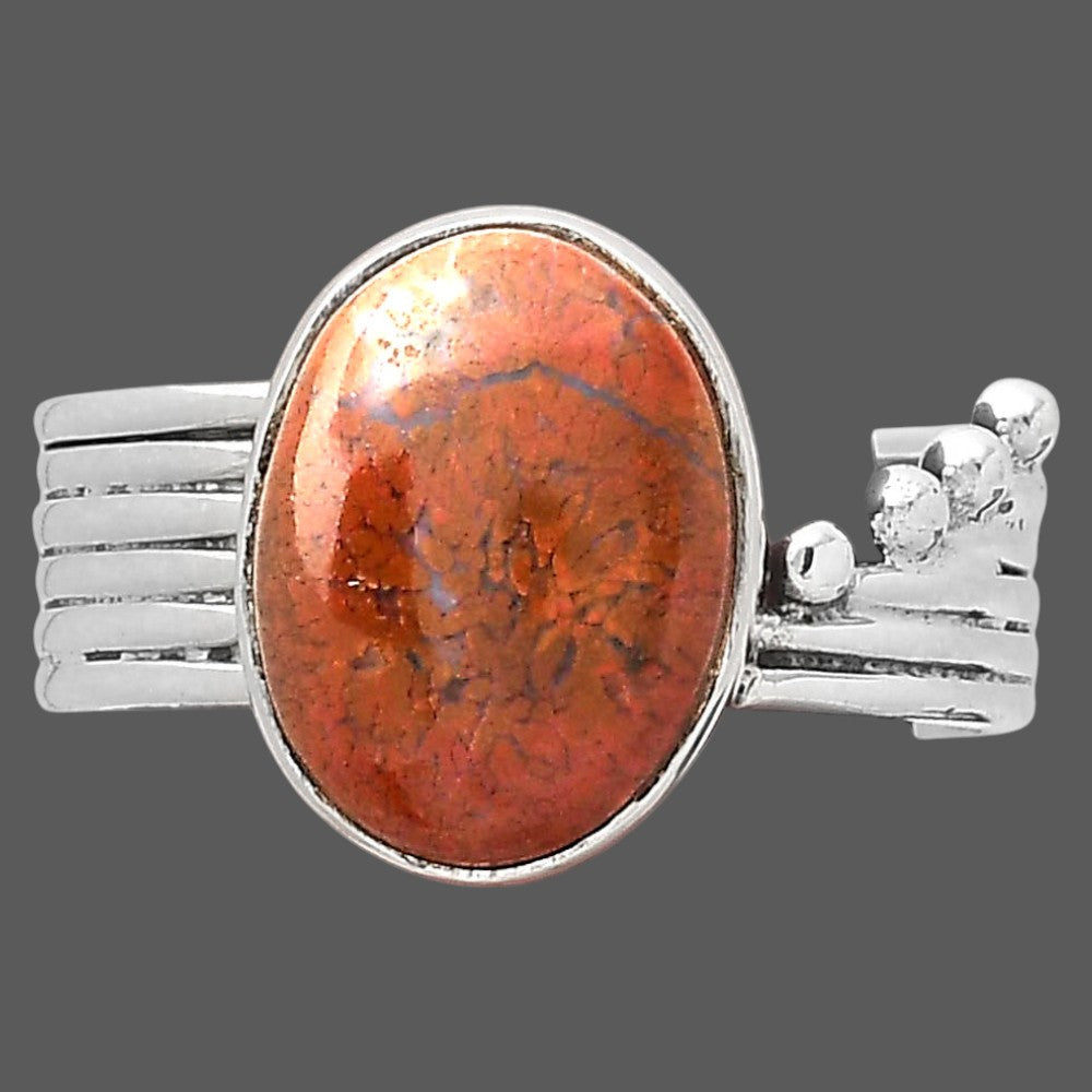 Natural Red Moss Agate Ring size-8 R-1492 SDR246265