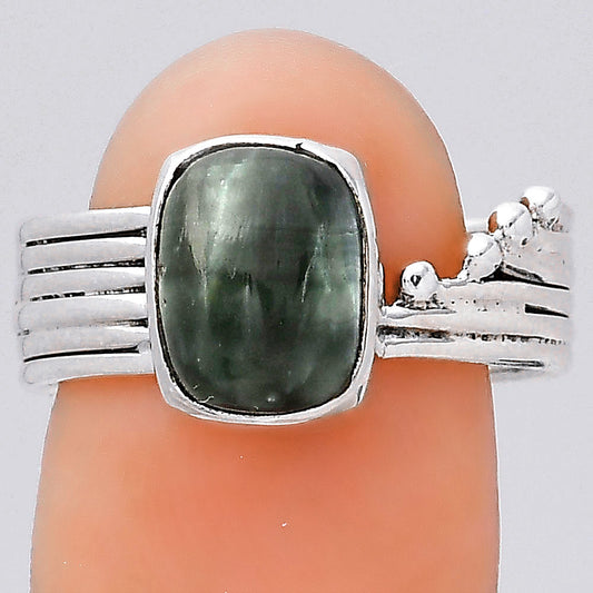 Natural Russian Seraphinite Ring size-9 R-1492 SDR246268