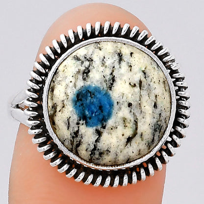 Natural K2 Blue Azurite In Quartz Ring size-8.5 R-1279 SDR246296