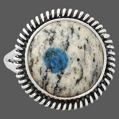Natural K2 Blue Azurite In Quartz Ring size-8.5 R-1279 SDR246296