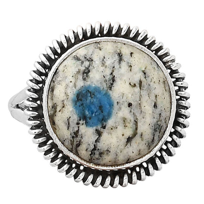 Natural K2 Blue Azurite In Quartz Ring size-8.5 R-1279 SDR246296