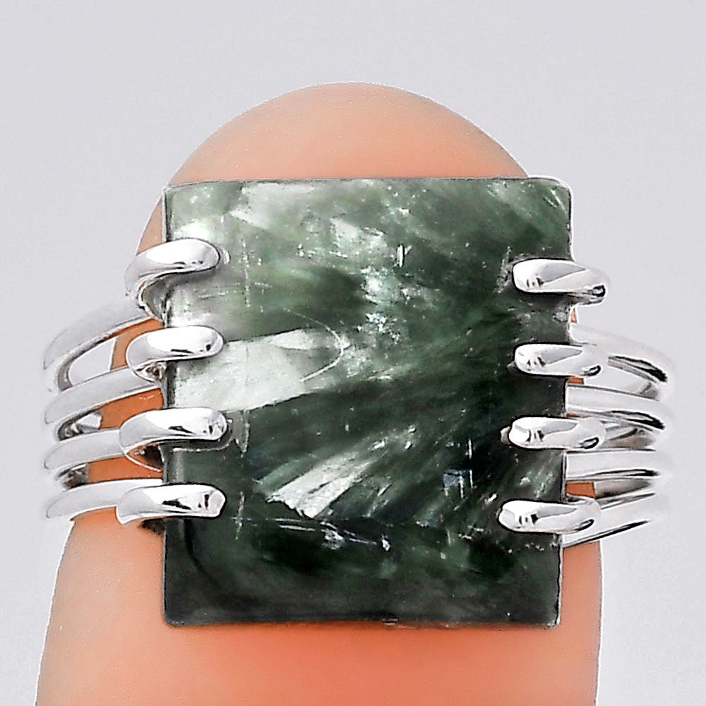 Natural Russian Seraphinite Ring size-8 R-1259 SDR246321