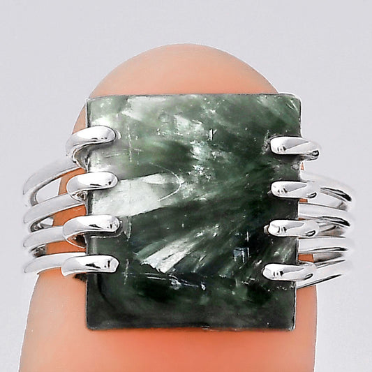 Natural Russian Seraphinite Ring size-8 R-1259 SDR246321