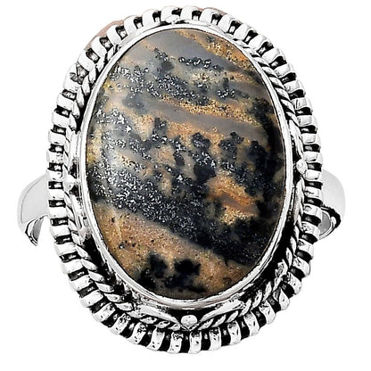 Natural Russian Honey Dendrite Opal Ring size-8 R-1279 SDR246331