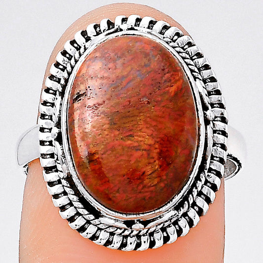 Natural Red Moss Agate Ring size-7 R-1279 SDR246332