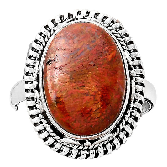 Natural Red Moss Agate Ring size-7 R-1279 SDR246332