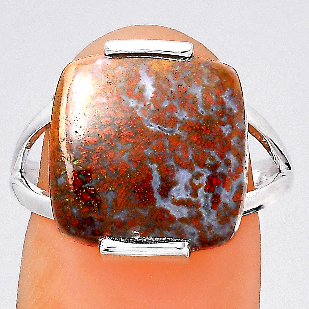 Natural Red Moss Agate Ring size-8 R-1084 SDR246341