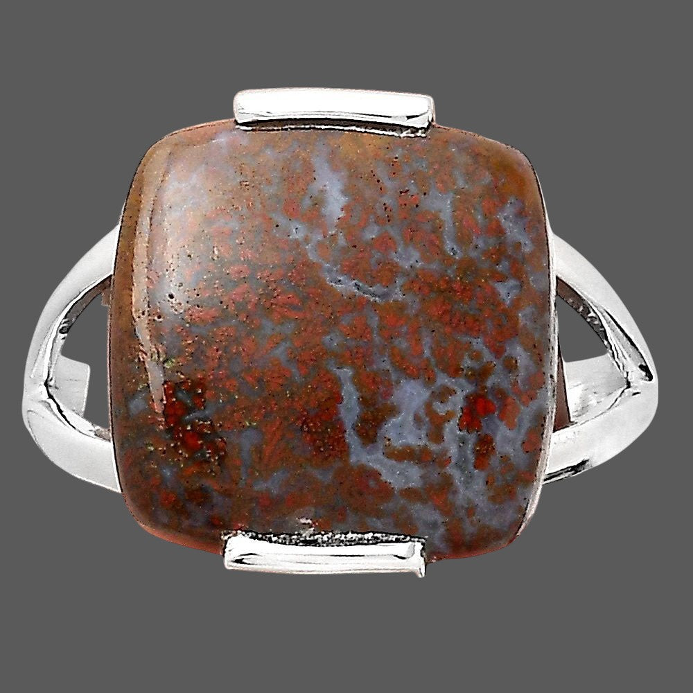 Natural Red Moss Agate Ring size-8 R-1084 SDR246341