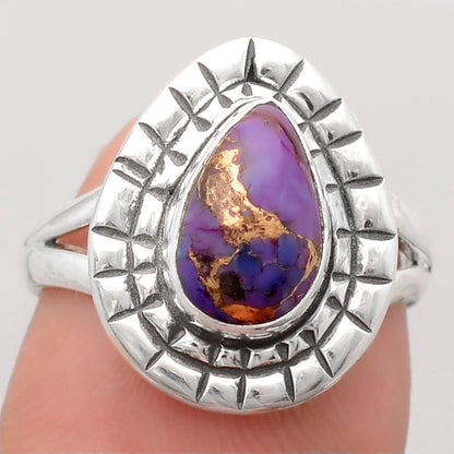 Copper Purple Turquoise - Arizona Ring size-7 R-1564 SDR246390