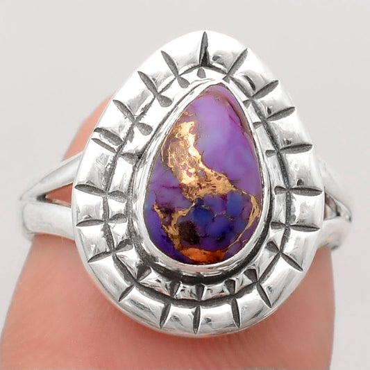 Copper Purple Turquoise - Arizona Ring size-7 R-1564 SDR246390