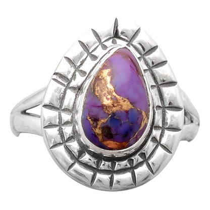 Copper Purple Turquoise - Arizona Ring size-7 R-1564 SDR246390