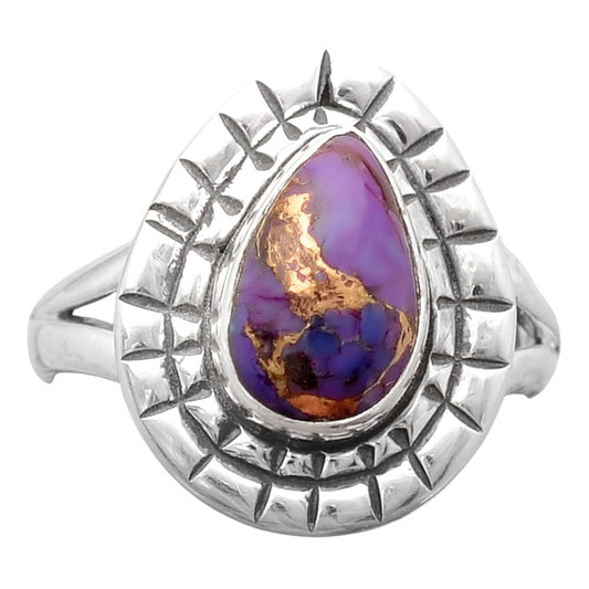 Copper Purple Turquoise - Arizona Ring size-7 R-1564 SDR246390