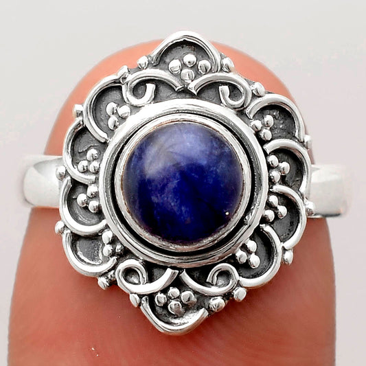 Natural Sodalite Ring size-7.5 R-1147 SDR246400