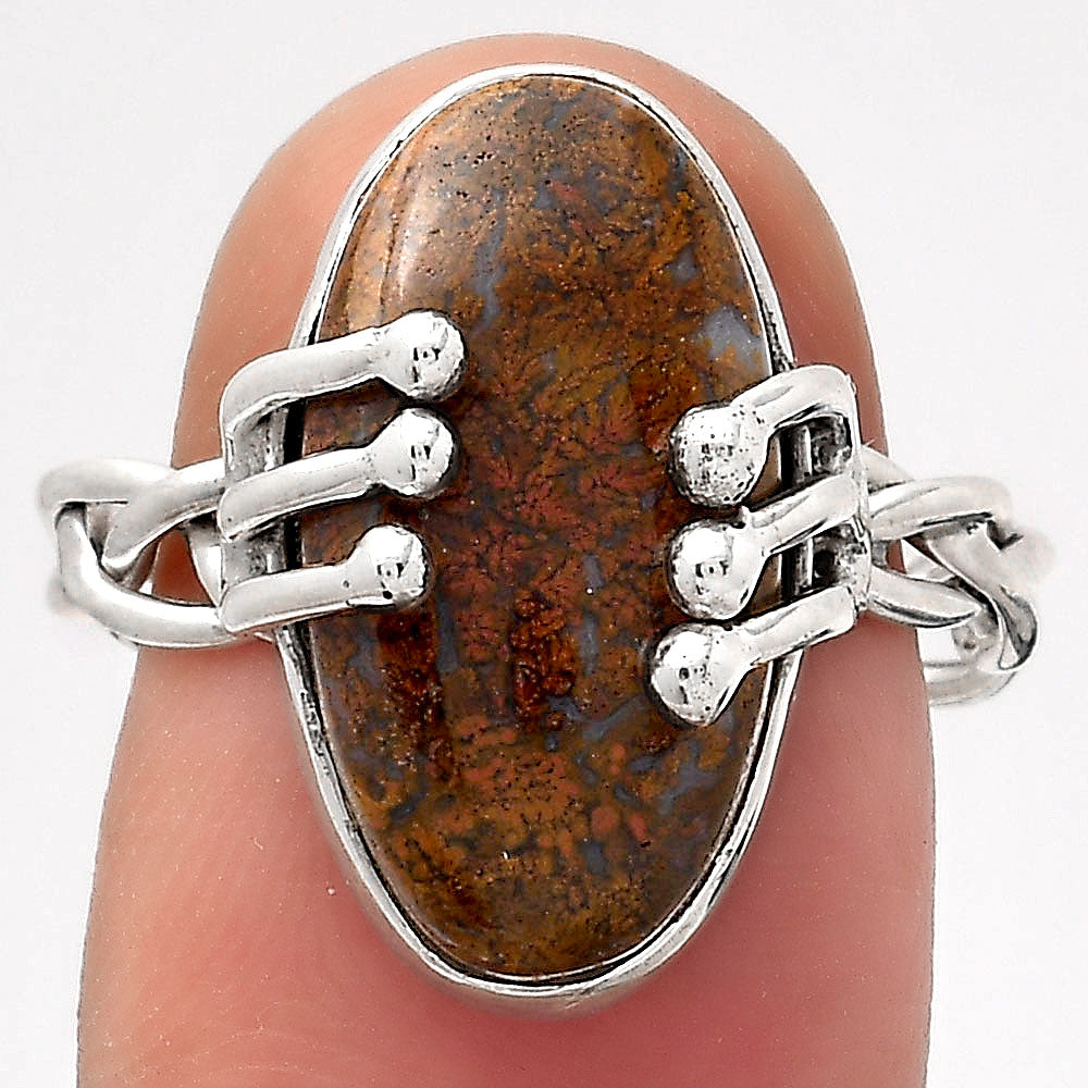 Natural Red Moss Agate Ring size-7.5 R-1553 SDR246414