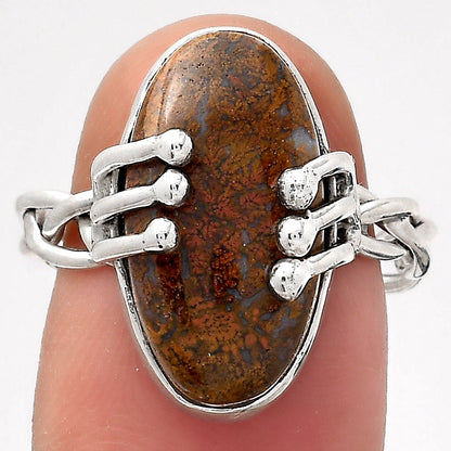 Natural Red Moss Agate Ring size-7.5 R-1553 SDR246414