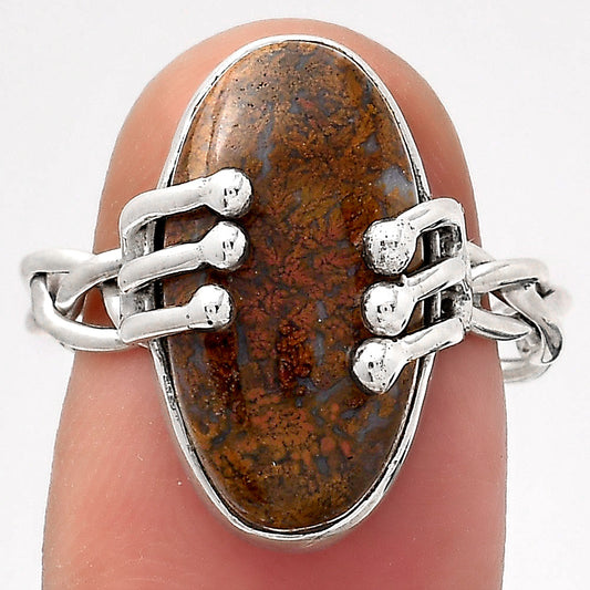 Natural Red Moss Agate Ring size-7.5 R-1553 SDR246414