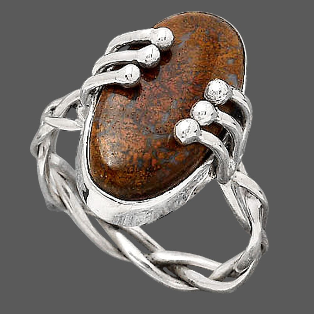 Natural Red Moss Agate Ring size-7.5 R-1553 SDR246414