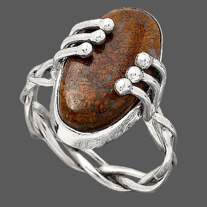 Natural Red Moss Agate Ring size-7.5 R-1553 SDR246414