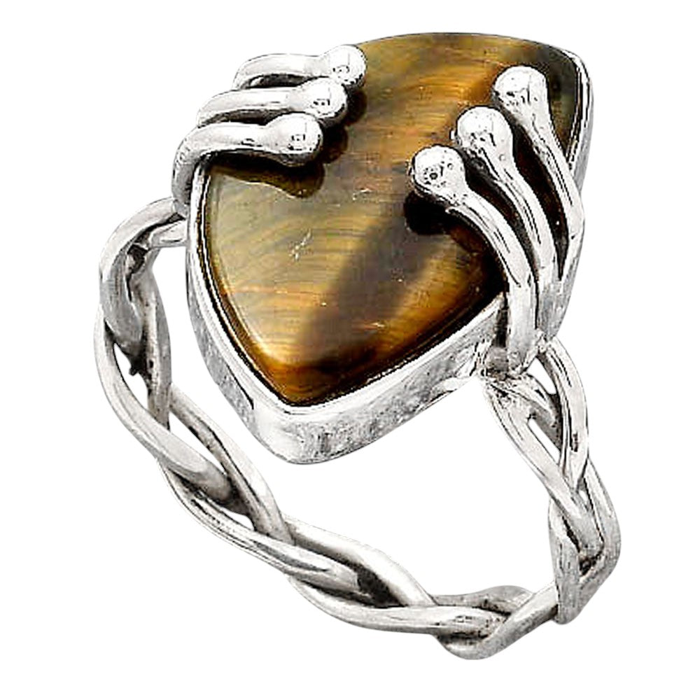 Natural Blue Tiger Eye Ring size-9 R-1553 SDR246424
