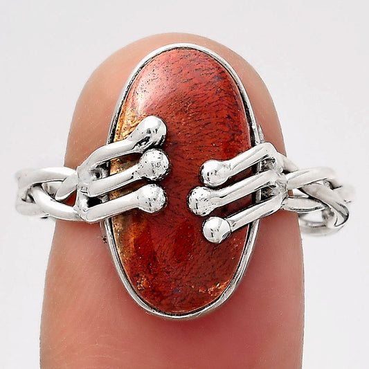 Natural Red Moss Agate Ring size-9.5 R-1553 SDR246425