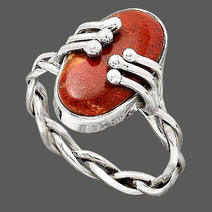 Natural Red Moss Agate Ring size-9.5 R-1553 SDR246425