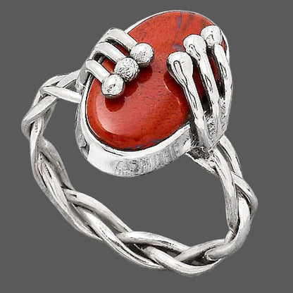 Natural Red Moss Agate Ring size-8.5 R-1553 SDR246429