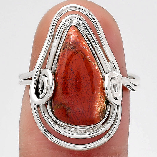 Natural Red Moss Agate Ring size-7 R-1451 SDR246430