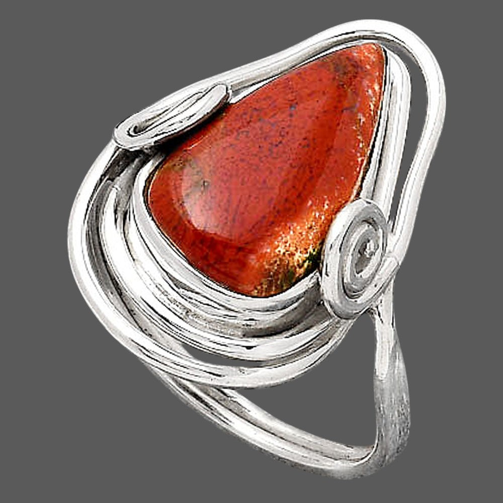 Natural Red Moss Agate Ring size-7 R-1451 SDR246430