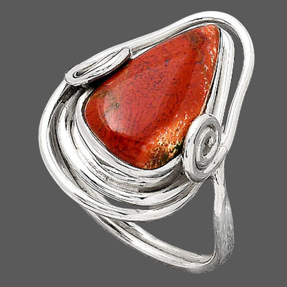 Natural Red Moss Agate Ring size-7 R-1451 SDR246430