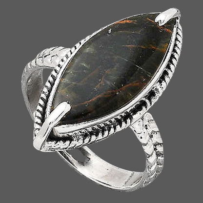 Natural Turkish Rainforest Chrysocolla Ring size-8 R-1635 SDR246521