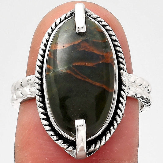 Natural Turkish Rainforest Chrysocolla Ring size-7 R-1635 SDR246522
