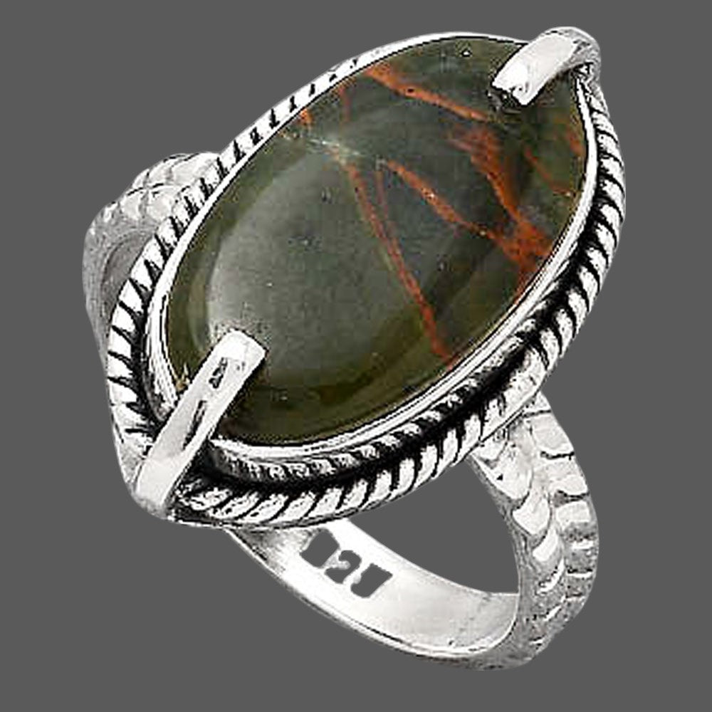 Natural Turkish Rainforest Chrysocolla Ring size-7 R-1635 SDR246522