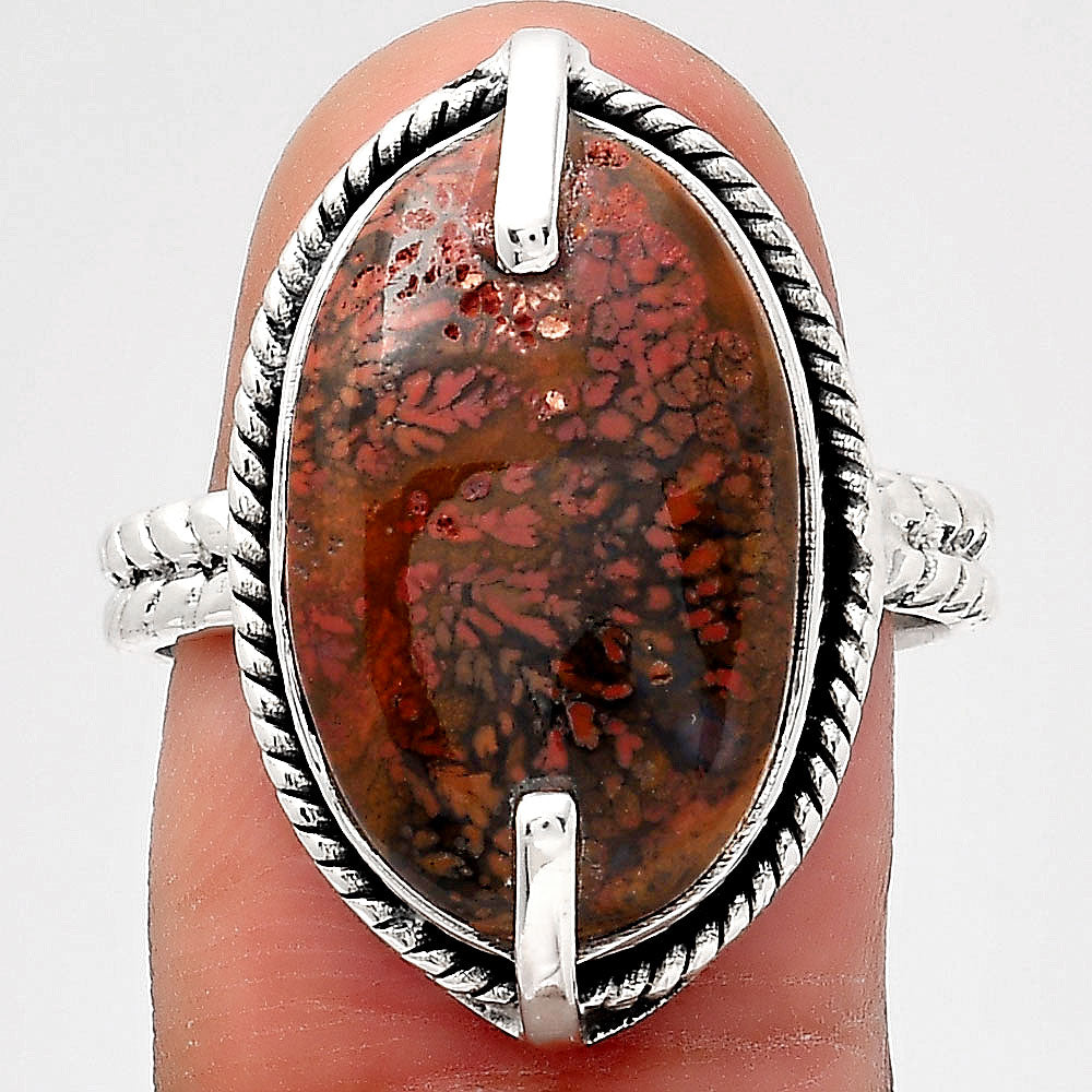Natural Red Moss Agate Ring size-8.5 R-1635 SDR246523