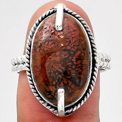 Natural Red Moss Agate Ring size-8.5 R-1635 SDR246523