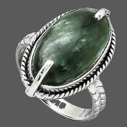 Natural Russian Seraphinite Ring size-8 R-1635 SDR246527