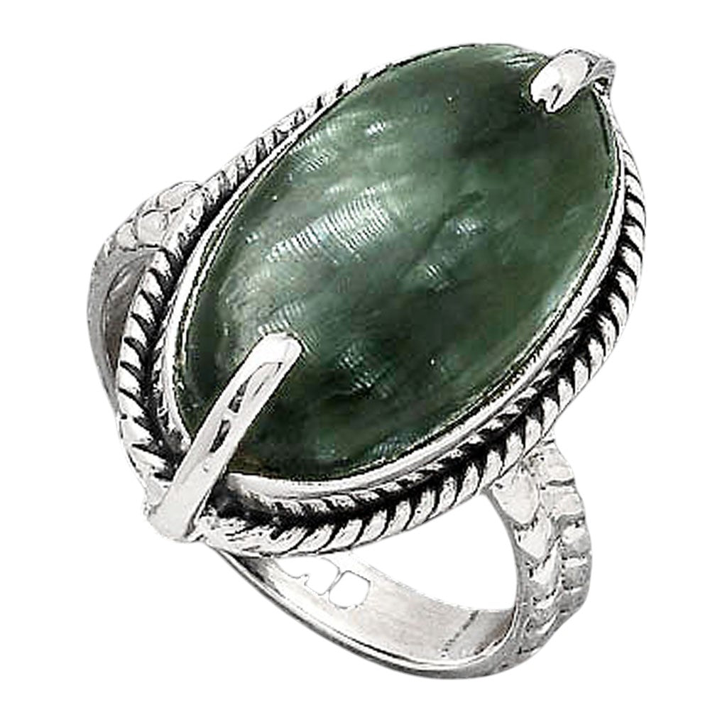 Natural Russian Seraphinite Ring size-8 R-1635 SDR246527