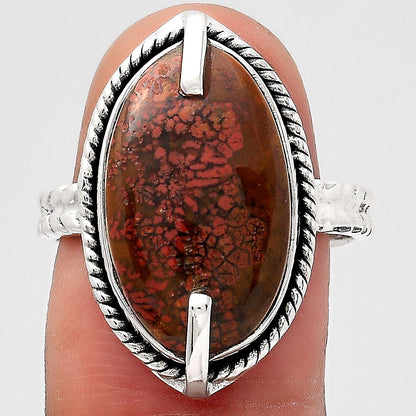 Natural Red Moss Agate Ring size-8 R-1635 SDR246528