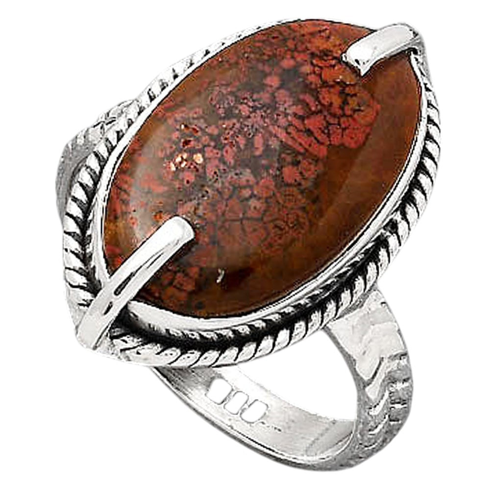 Natural Red Moss Agate Ring size-8 R-1635 SDR246528