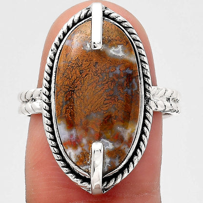Natural Red Moss Agate Ring size-8.5 R-1635 SDR246529