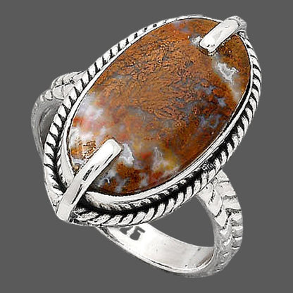 Natural Red Moss Agate Ring size-8.5 R-1635 SDR246529
