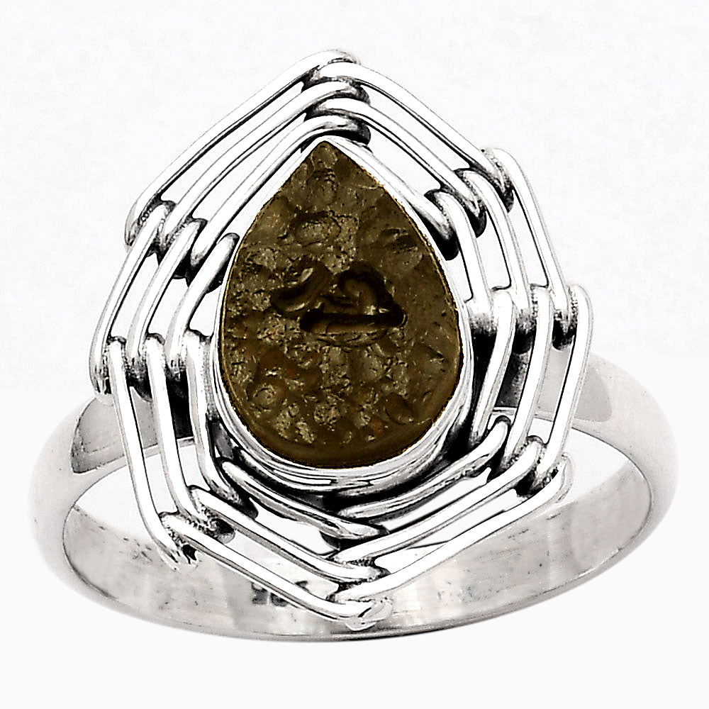 Natural Tektite Rough - Greek Ring size-7.5 R-1445 SDR246543