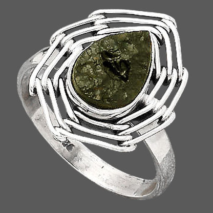 Natural Tektite Rough - Greek Ring size-7.5 R-1445 SDR246543