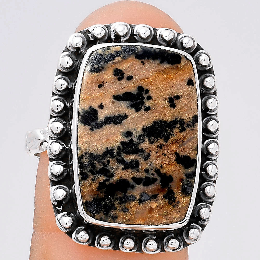 Natural Russian Honey Dendrite Opal Ring size-9 R-1124 SDR246565