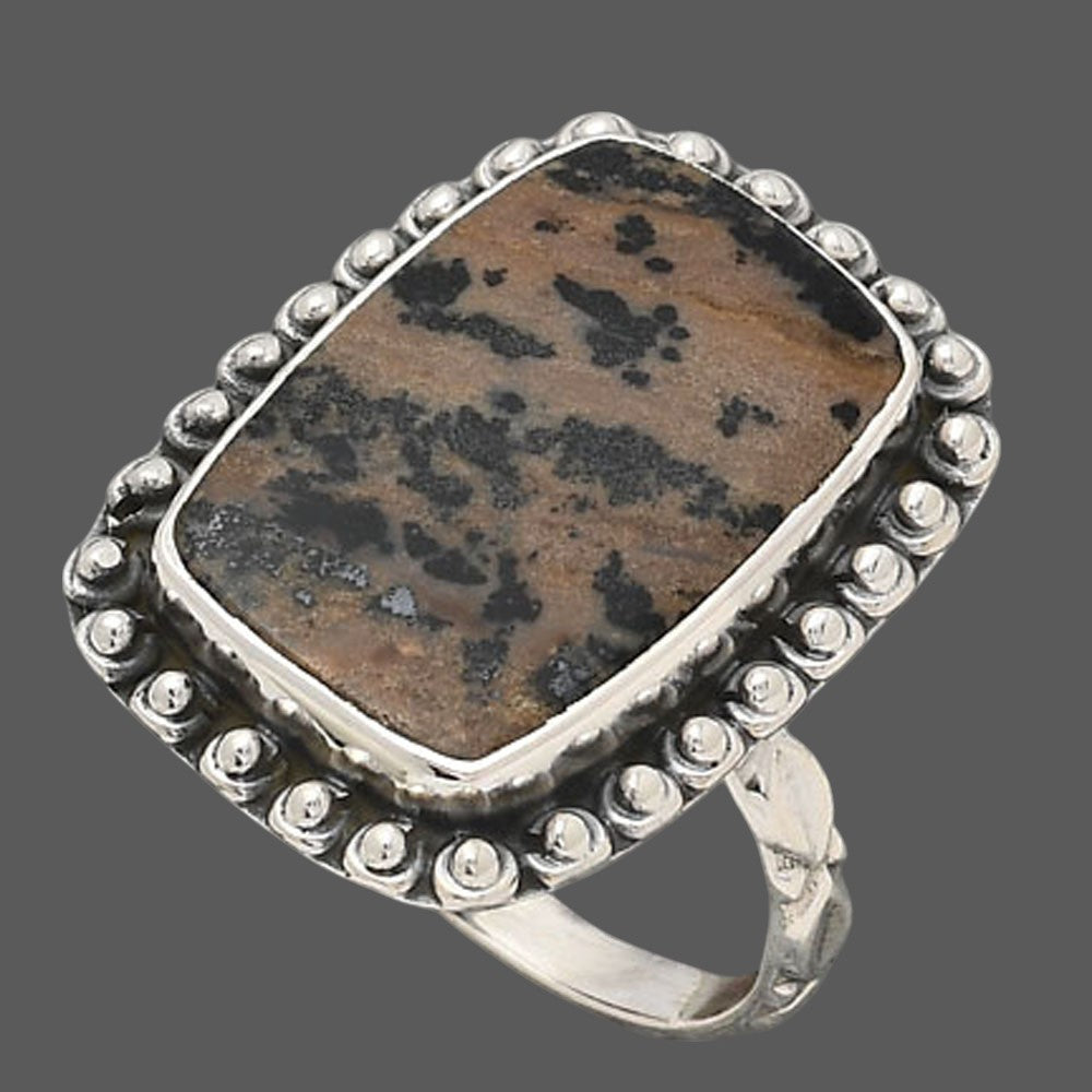 Natural Russian Honey Dendrite Opal Ring size-9 R-1124 SDR246565